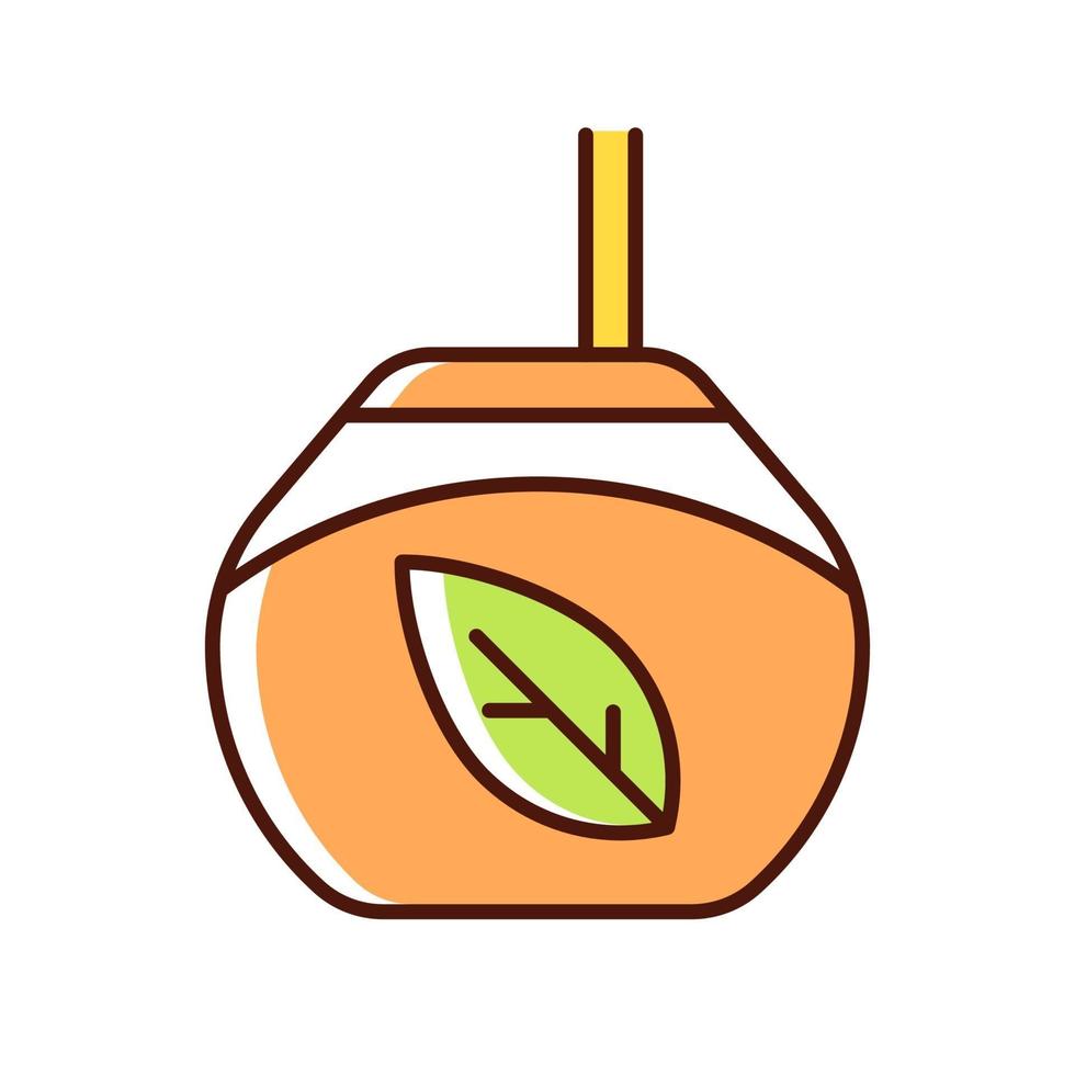 Tea gourd cup RGB color icon vector