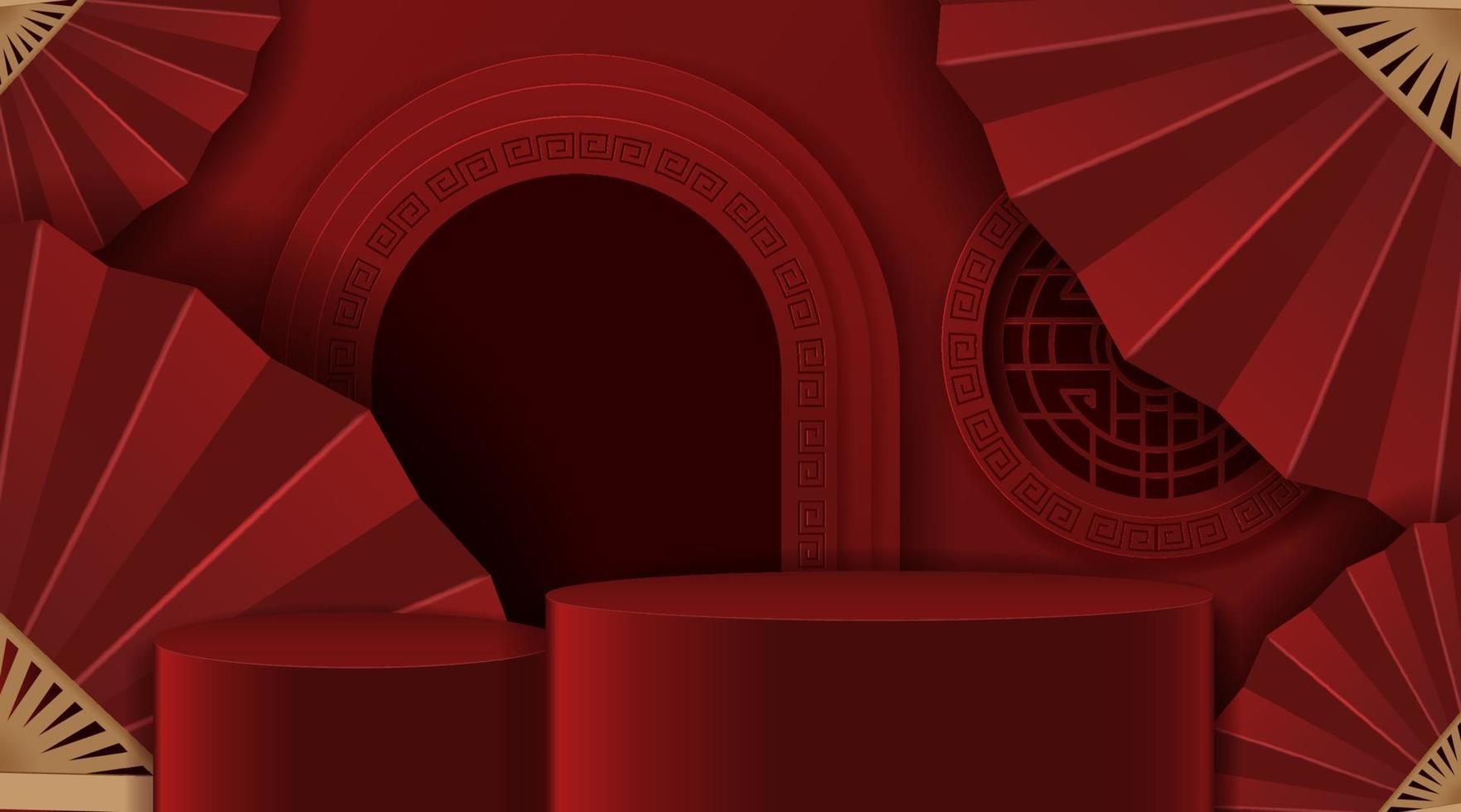 Podium stage chinese style, for chinese new year and festivals. vector