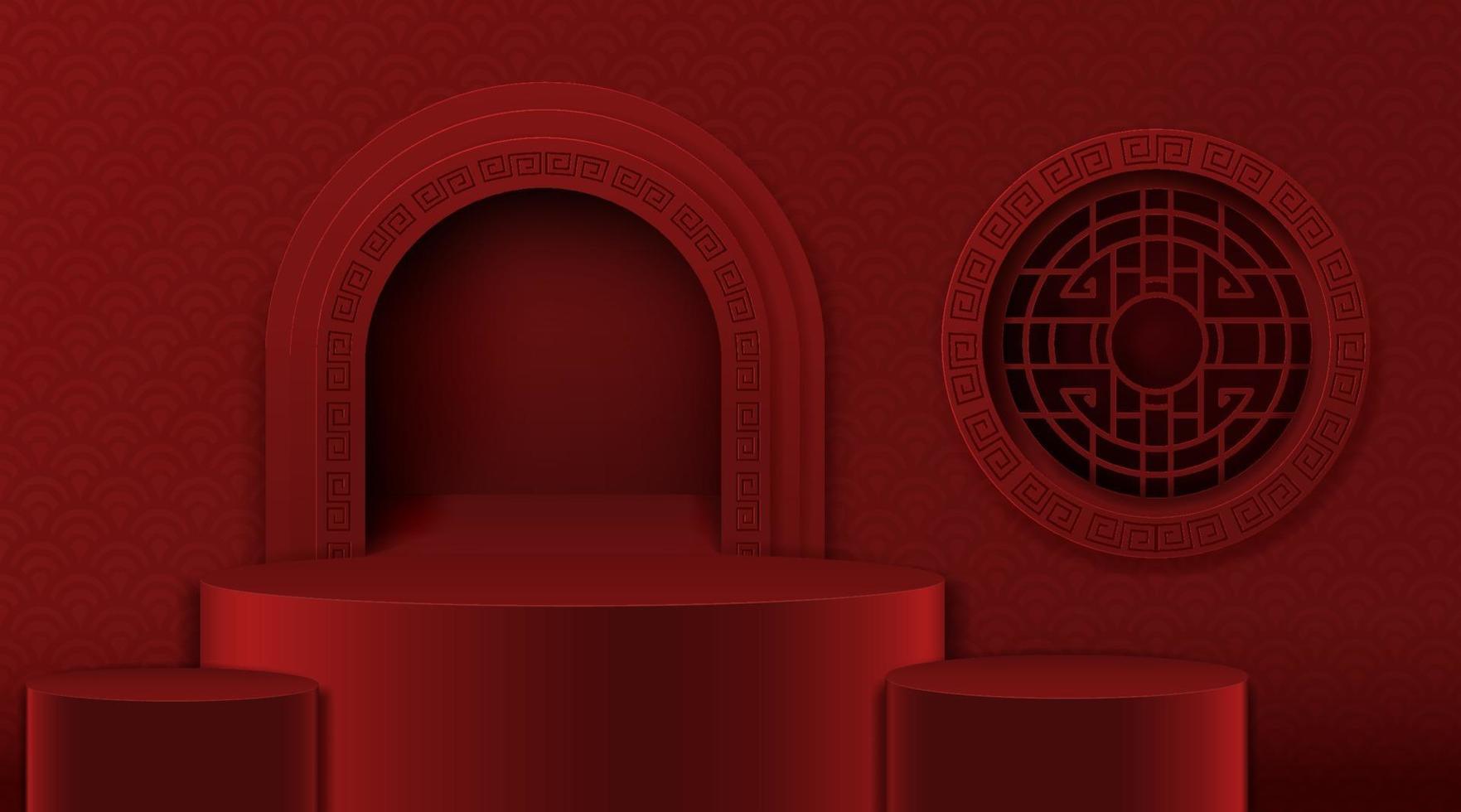 Podium stage chinese style, for chinese new year and festivals. vector