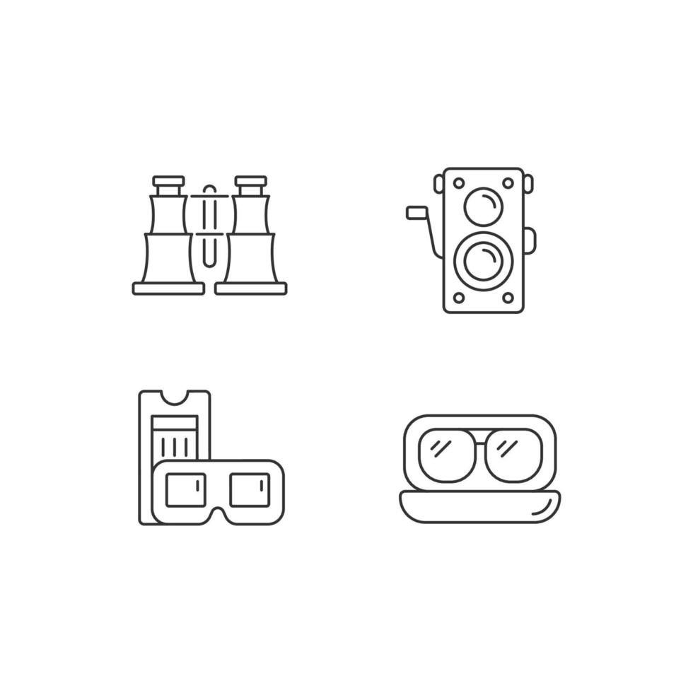 Authentic vintage linear icons set vector