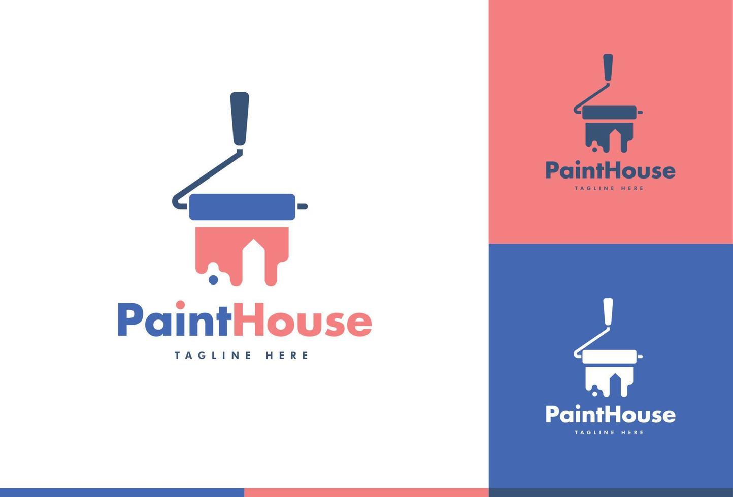 concepto de vector de diseño de logotipo de casa de pintura