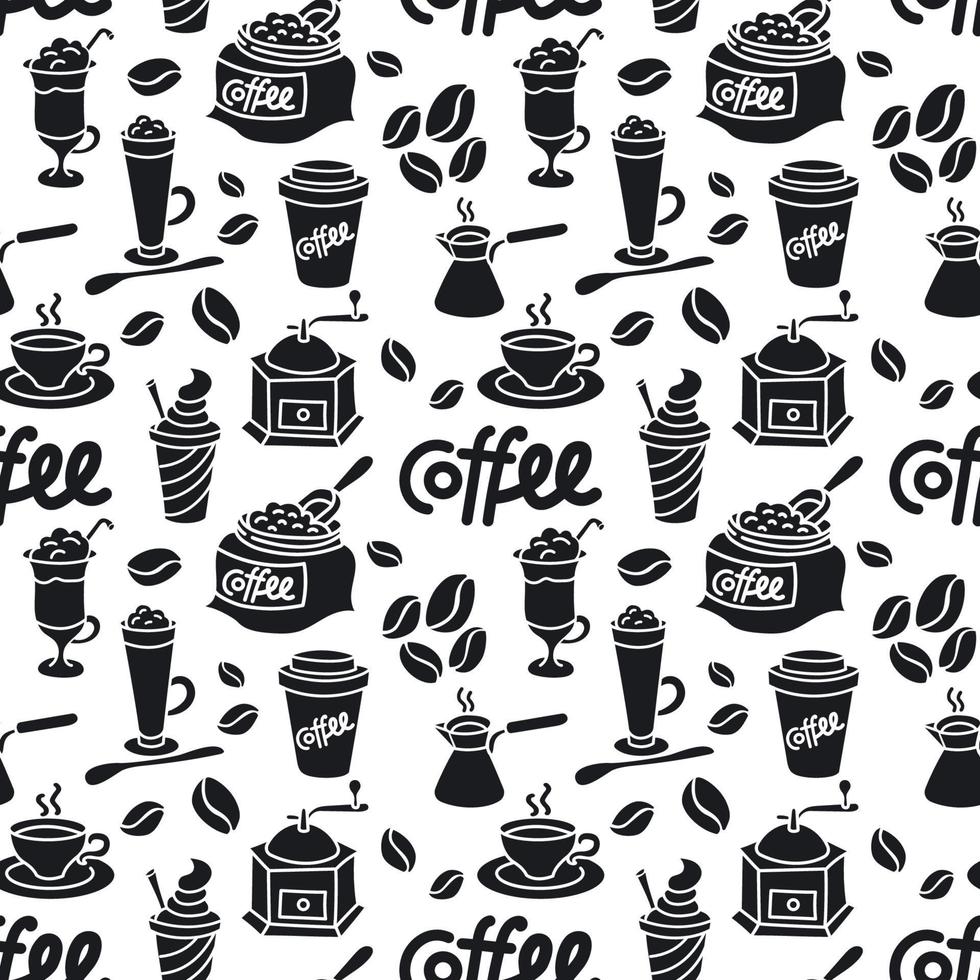 coffee drinks seamless pattern vector