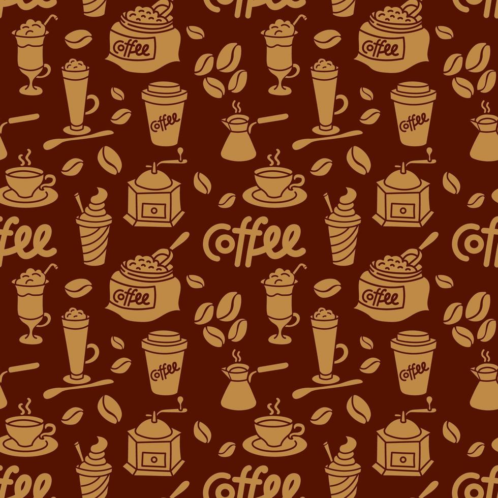 coffee drinks seamless pattern vector