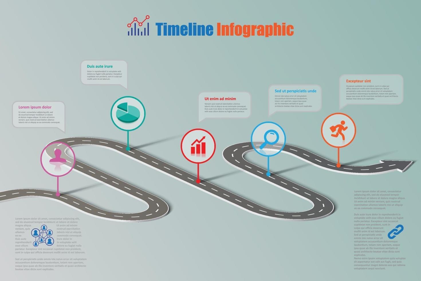 Business road map timeline infographic, Vector Illustration