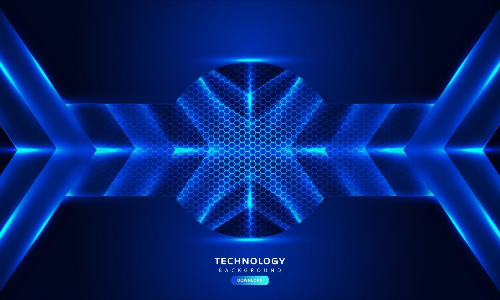 Dark blue light abstract hexagonal background vector