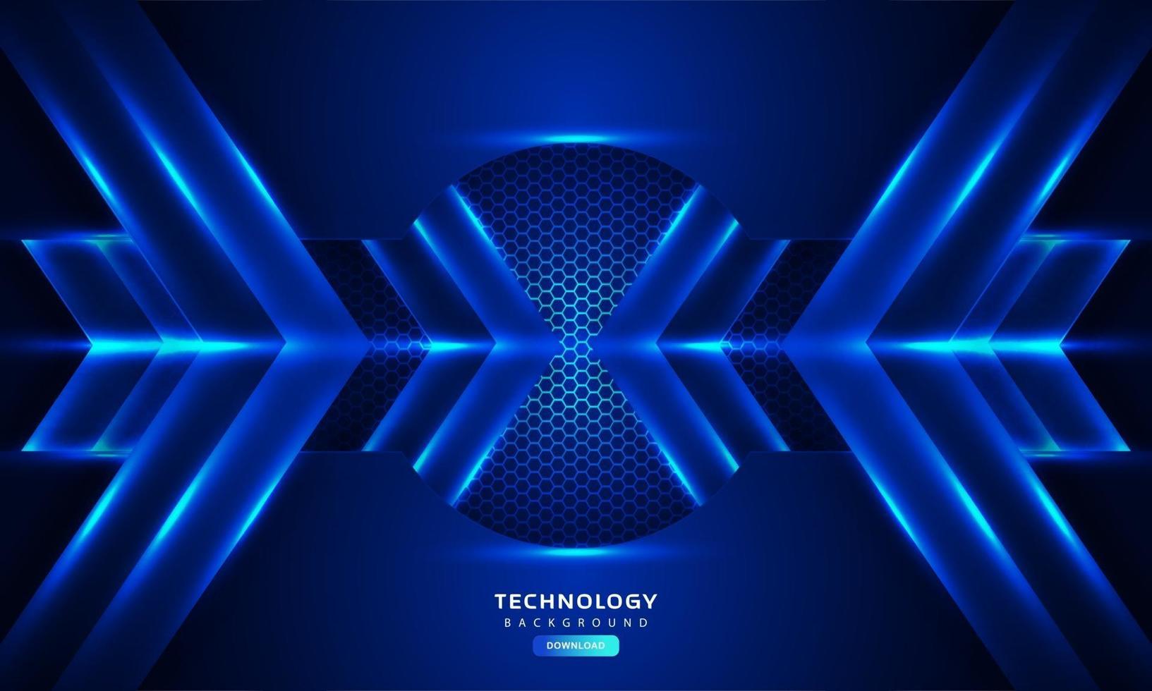 Dark blue light abstract hexagonal background vector