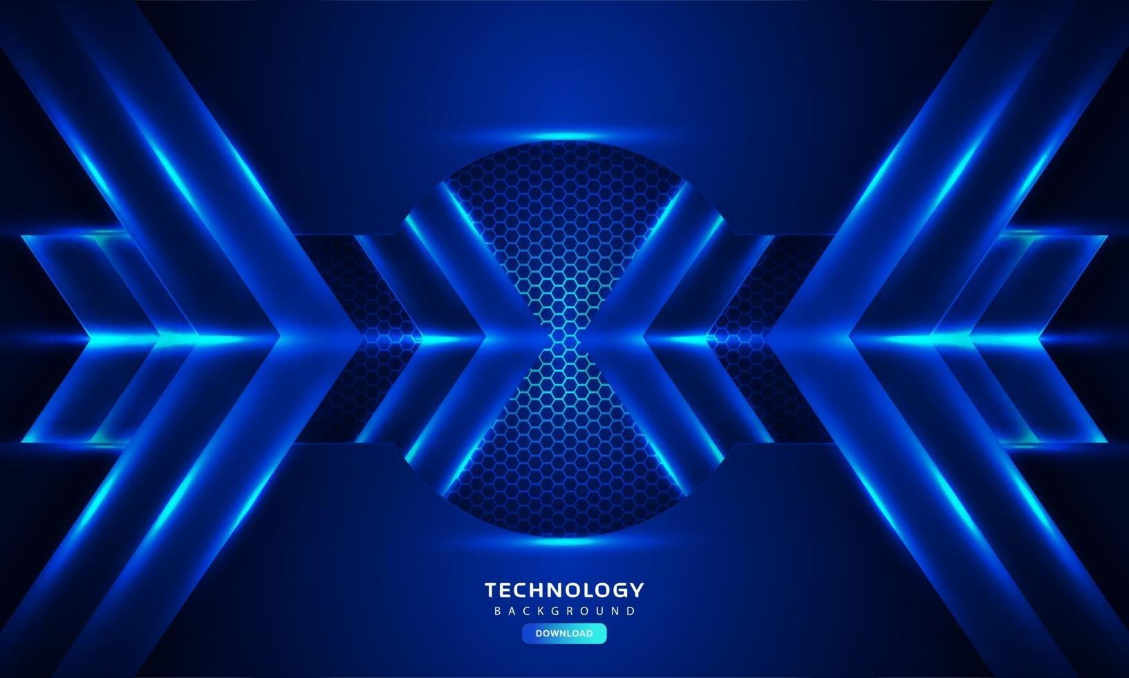 Dark blue light abstract hexagonal background vector