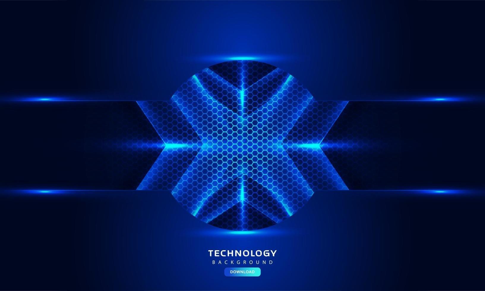 Dark blue light abstract hexagonal background vector