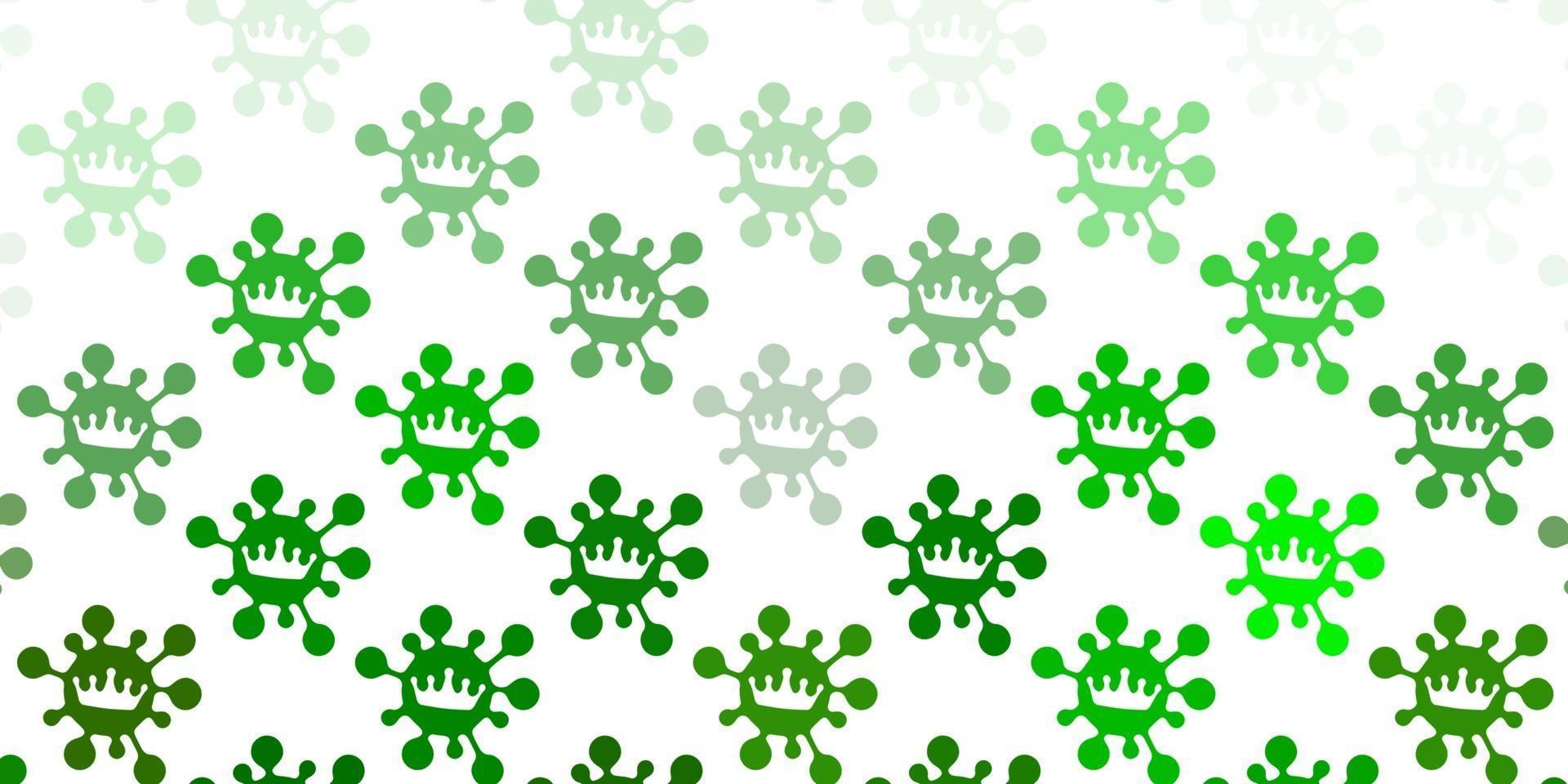 Light green vector pattern with coronavirus elements.