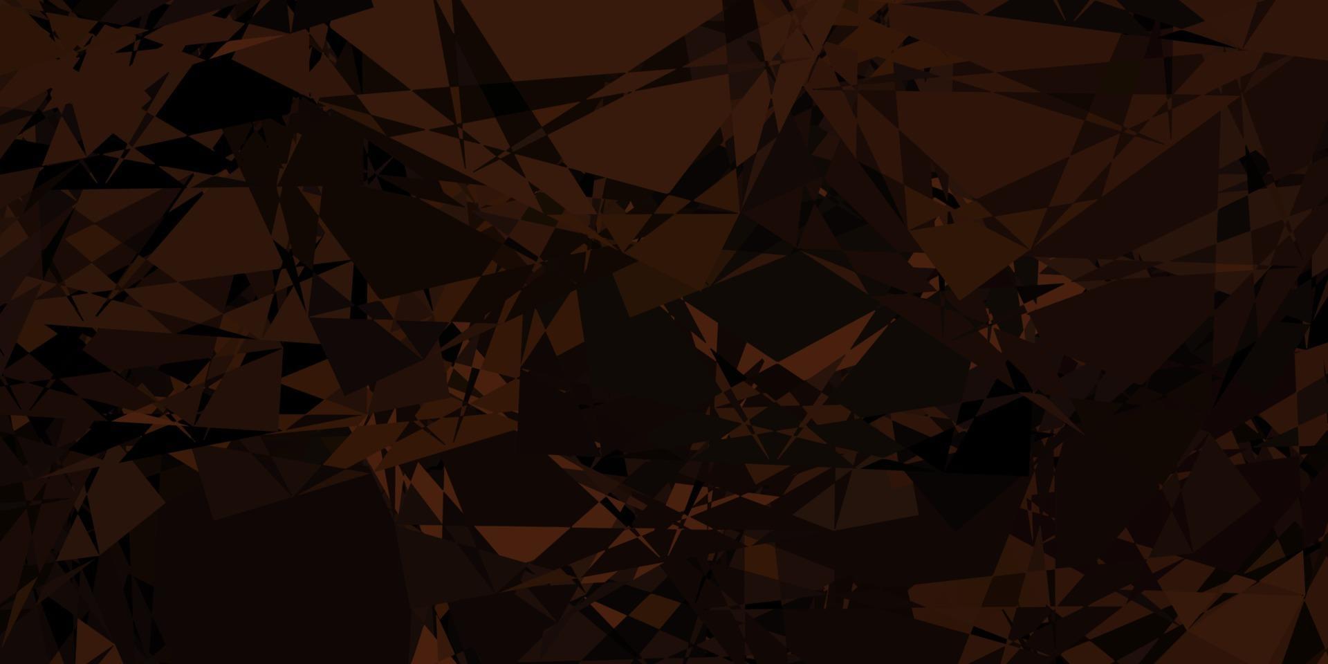 plantilla de vector marrón oscuro con formas triangulares.