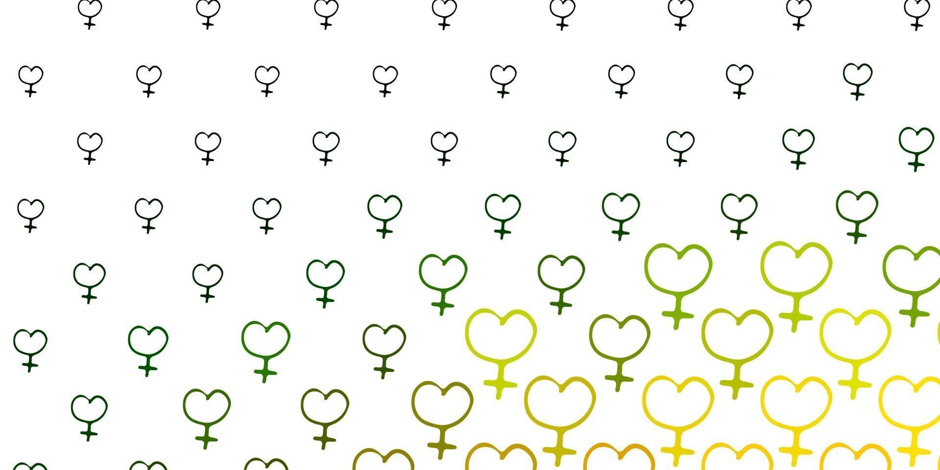 Light Green, Red vector backdrop with woman's power symbols.