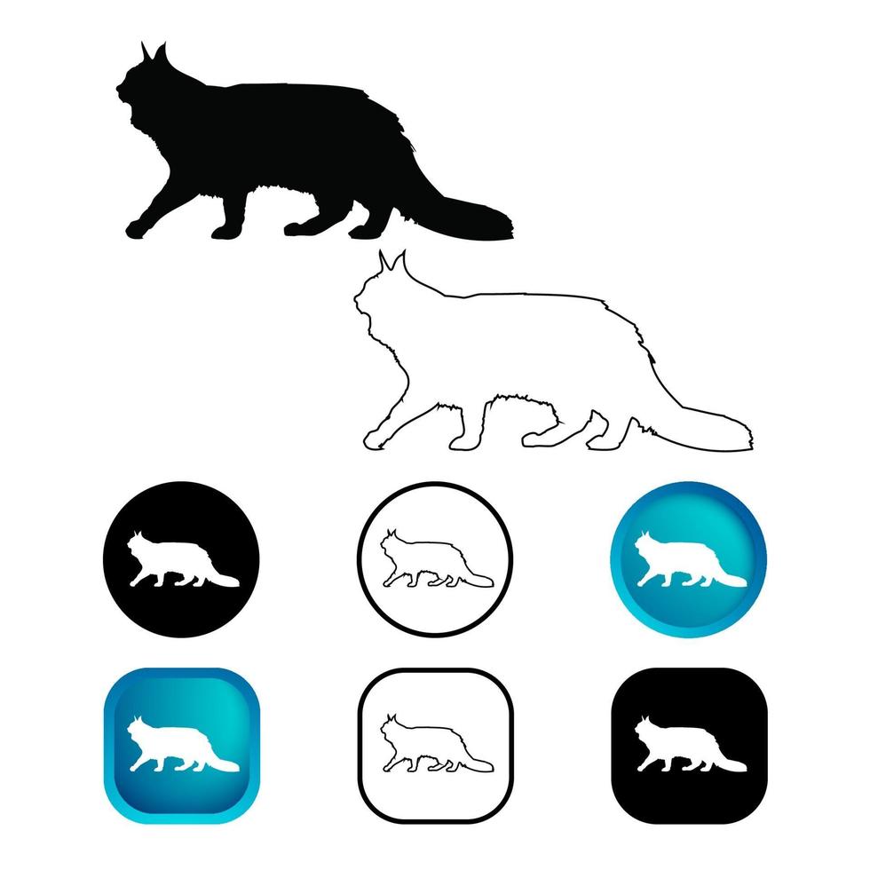 conjunto de iconos de animales gato abstracto vector