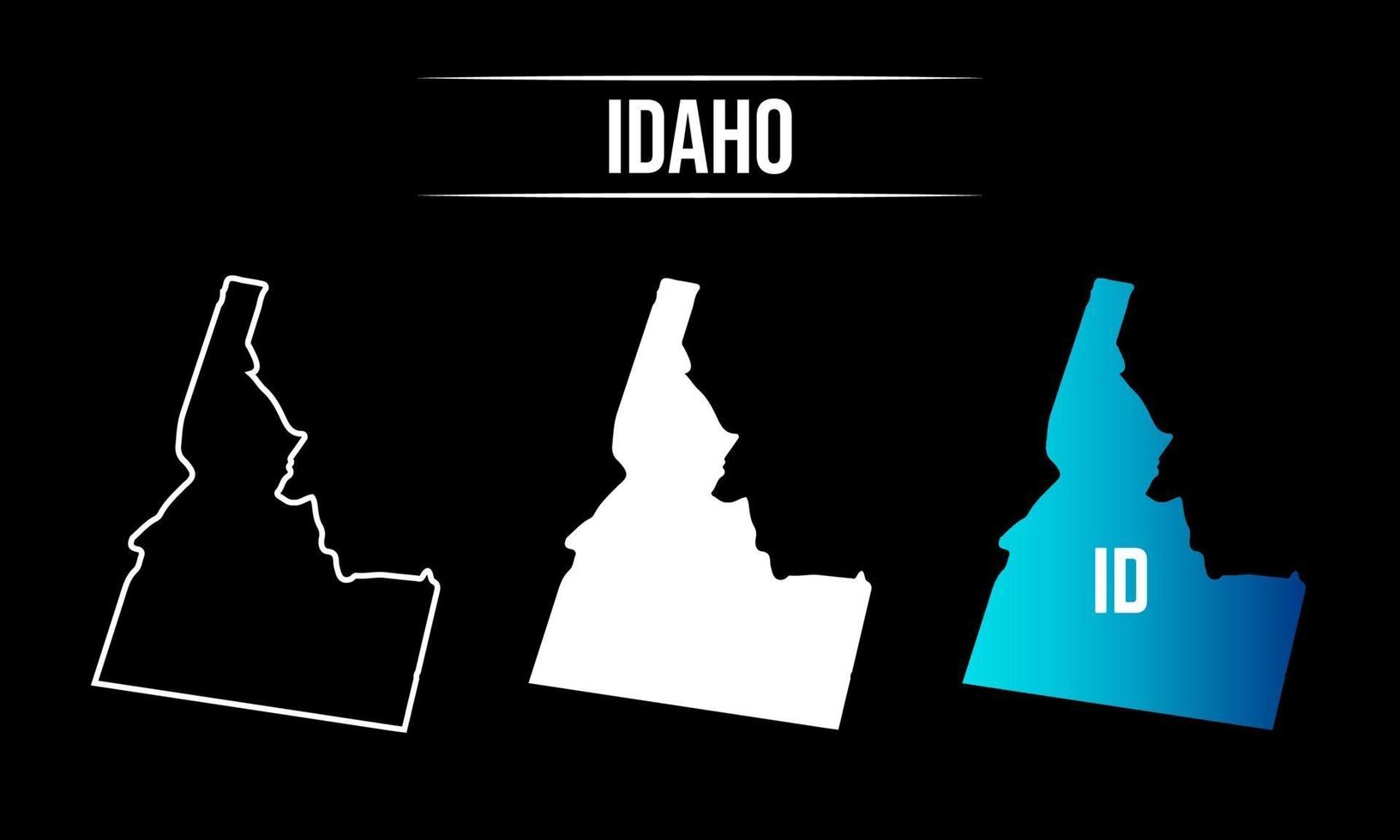 diseño abstracto del mapa del estado de idaho vector