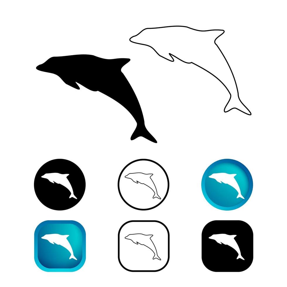 Abstract Dolphin Animal Icon Set vector