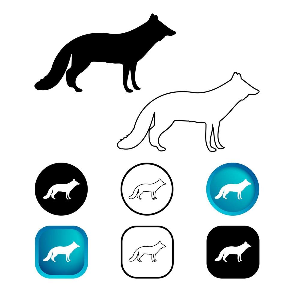 Conjunto de iconos de animales zorro abstracto vector