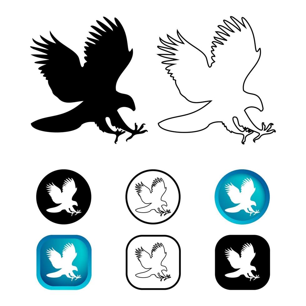 Abstract Hawk Bird Icon Set vector