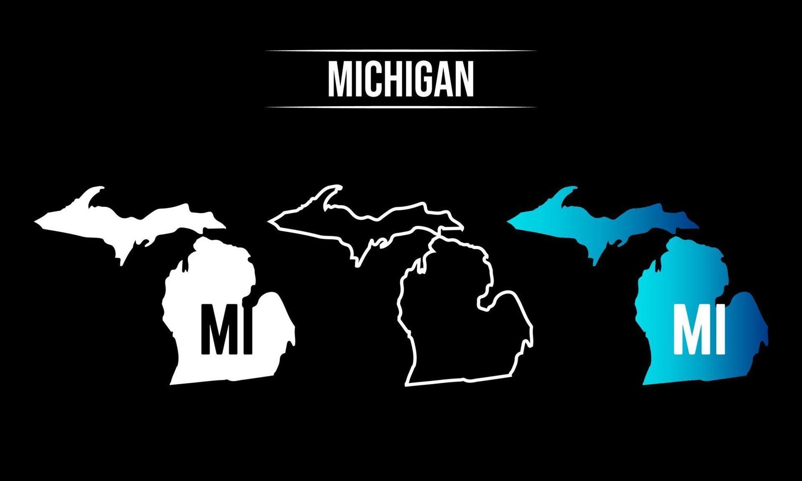 diseño abstracto del mapa del estado de michigan vector