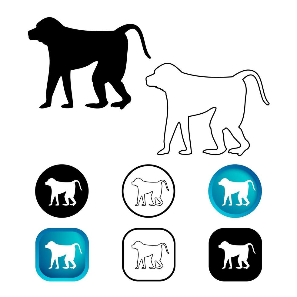 Abstract Monkey Animal Icon Set vector