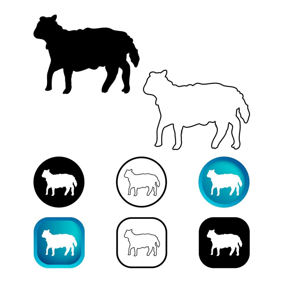 Conjunto de iconos de animales de oveja abstracta vector