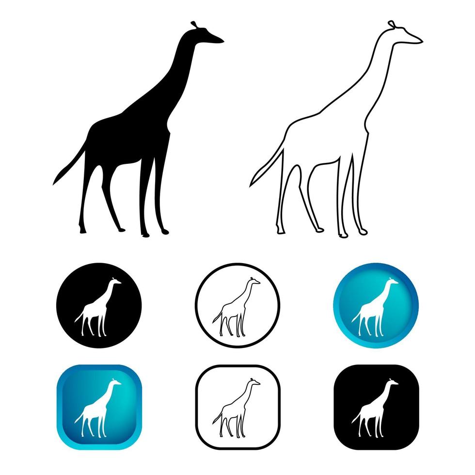 Conjunto de iconos de animales jirafa abstracta vector