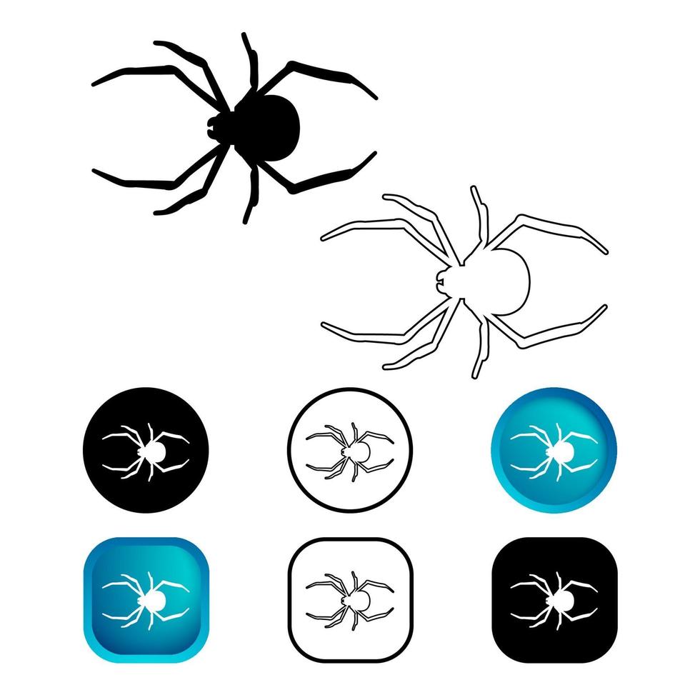 Conjunto de iconos de artrópodos araña abstracto vector