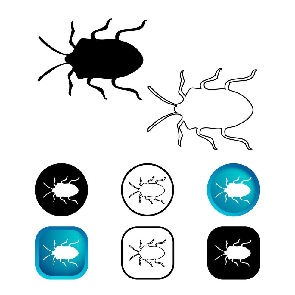 Conjunto de iconos de insectos de chinche apestosa abstracta vector