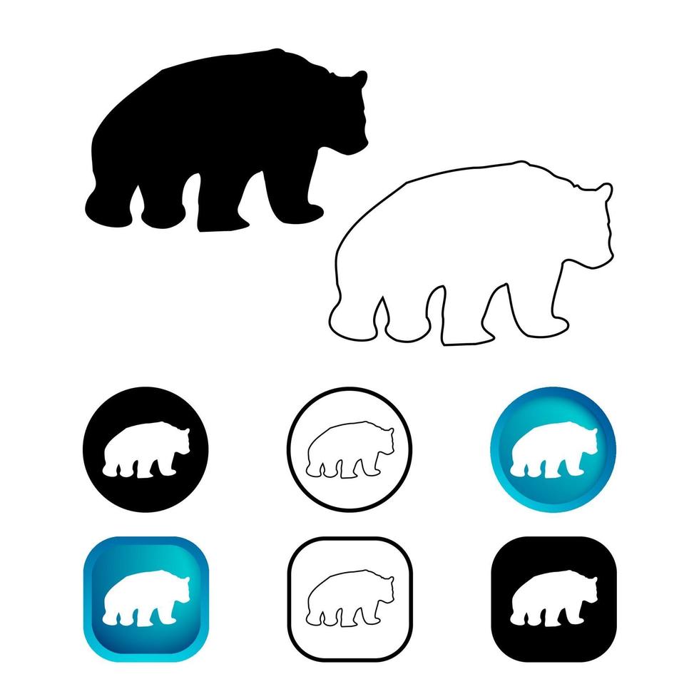 conjunto de iconos de animales panda abstracto vector