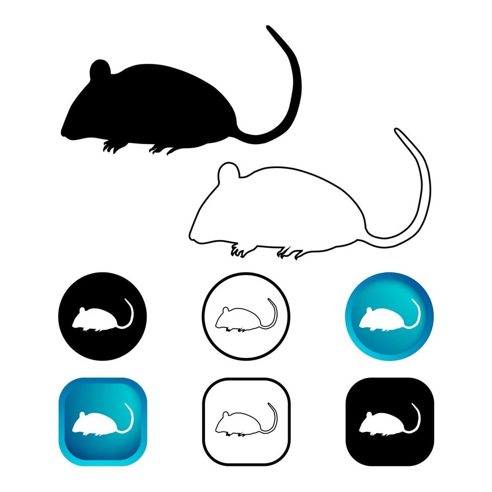 Abstract Rat Animal Icon Set vector