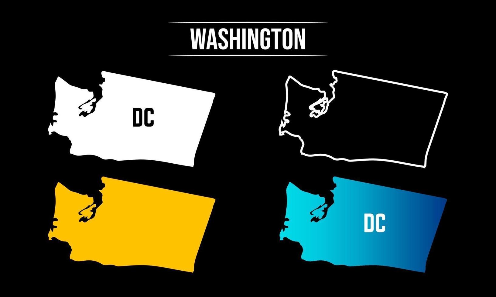 Abstract Washington State Map Design vector