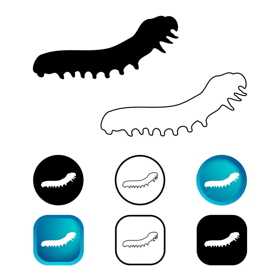 Abstract Wireworm Animal Icon Set vector