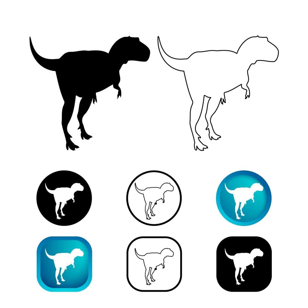 Abstract Gorgosaurus Dinosaur Icon Set vector