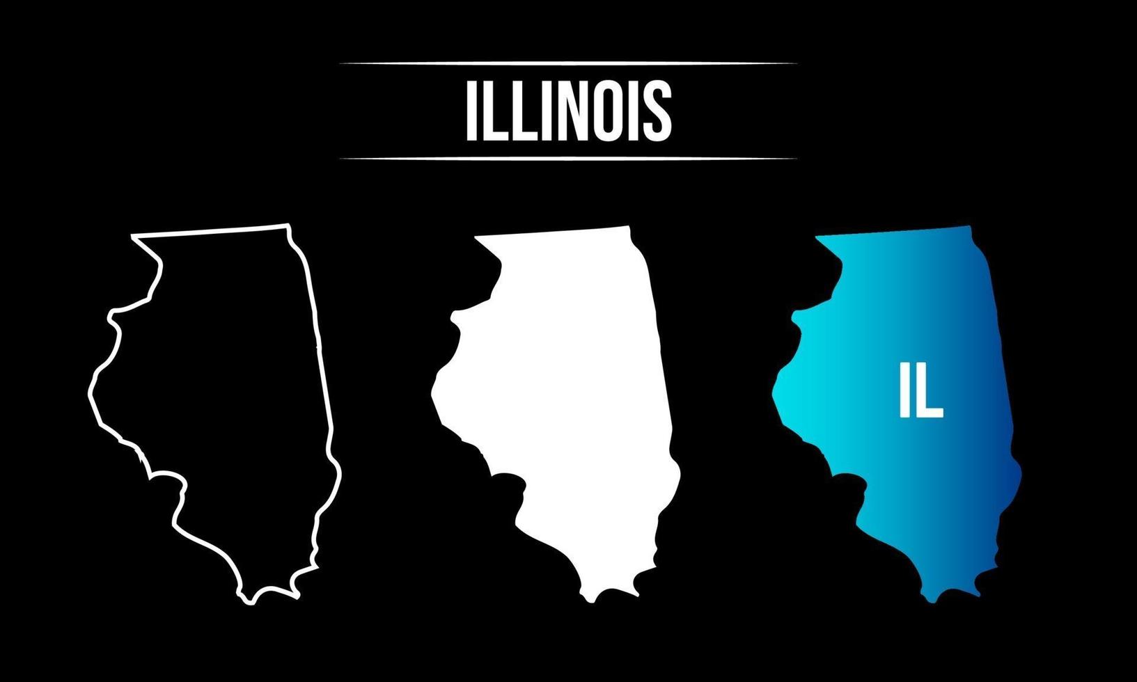 diseño abstracto del mapa del estado de illinois vector