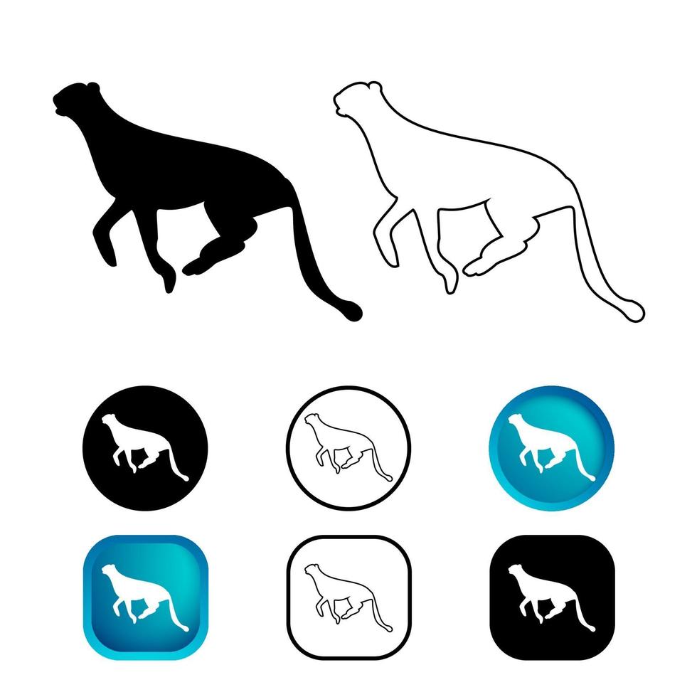 Abstract Cheetah Animal Icon Set vector