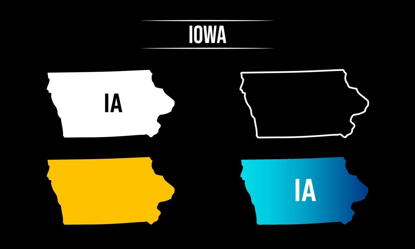 Abstract Iowa State Map Design vector