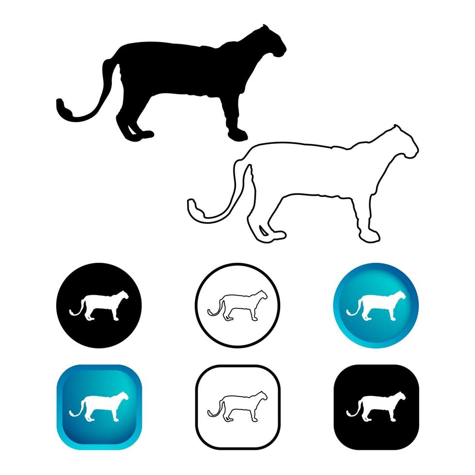 Abstract Leopard Animal Icon Set vector