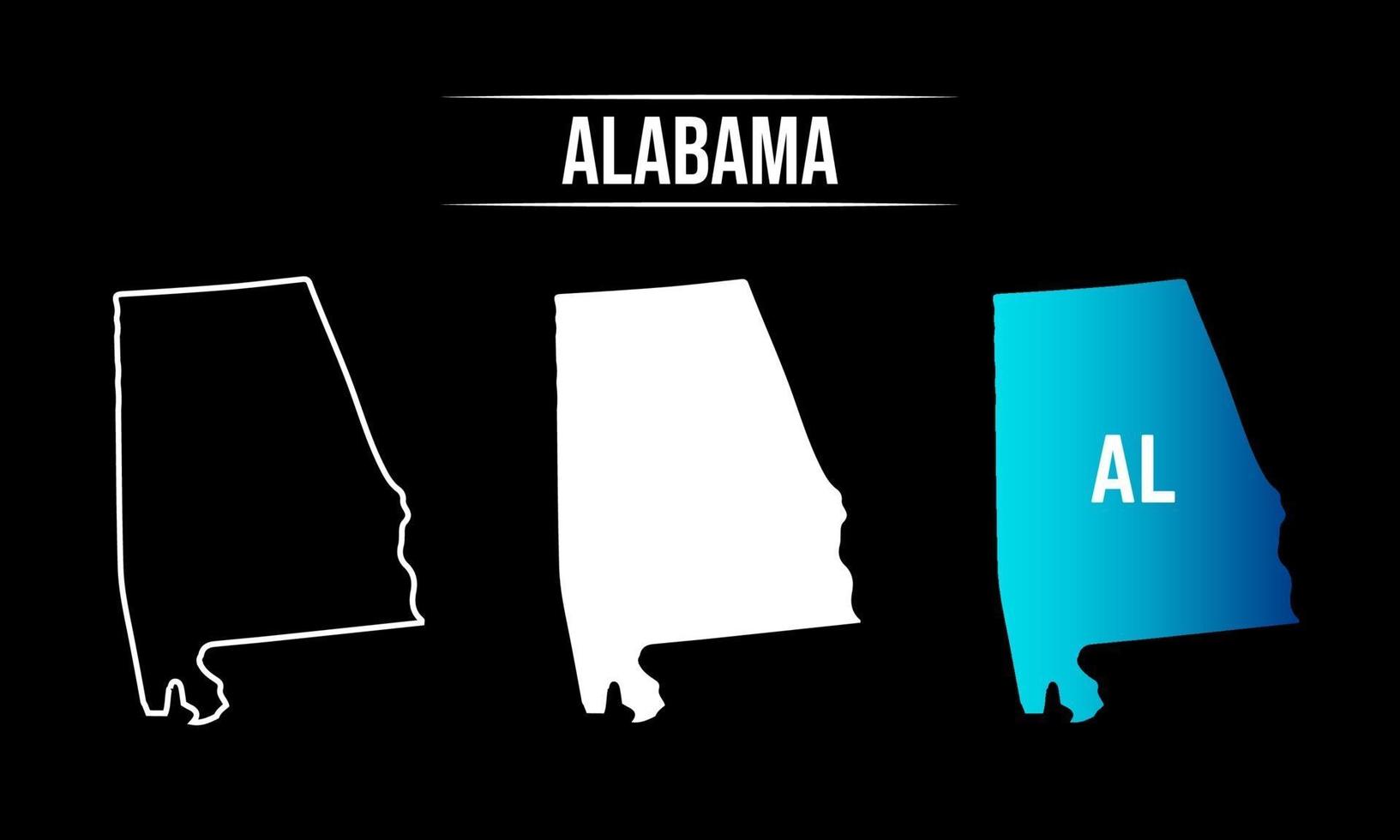 diseño abstracto del mapa del estado de alabama vector