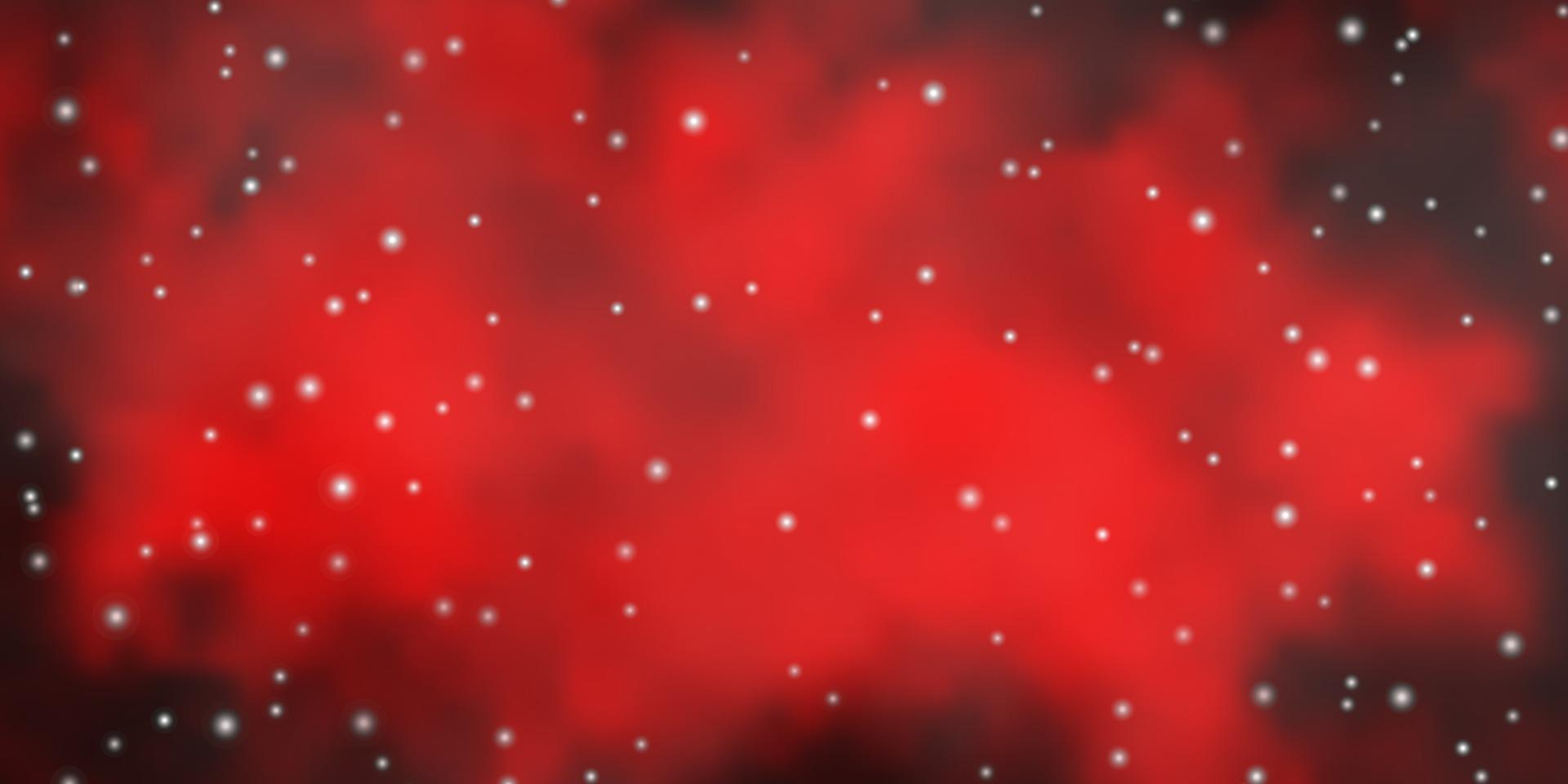 Dark Red vector background with small and big stars.