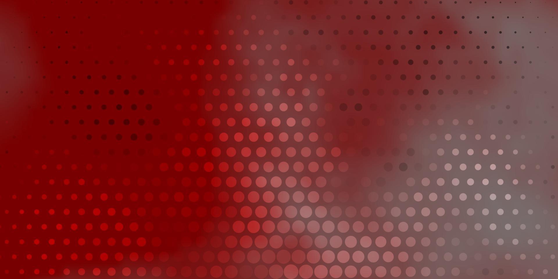 telón de fondo de vector rojo claro con puntos.