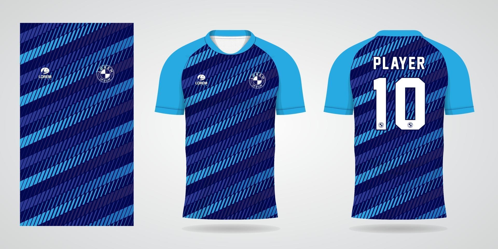 blue sports jersey template for team uniforms and Soccer shirt design vector