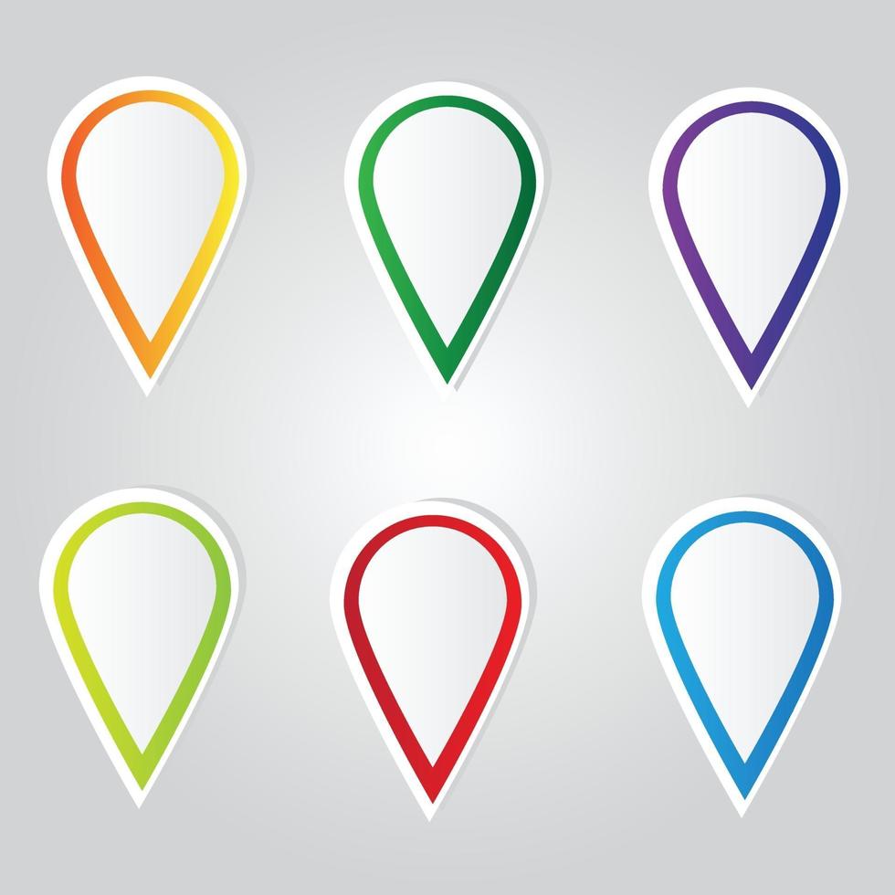 Set of bright map pointers - vector set