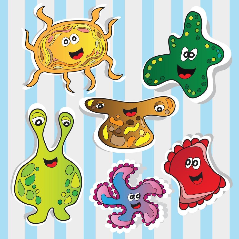 Cartoon cute monsters - vector stikers set for design