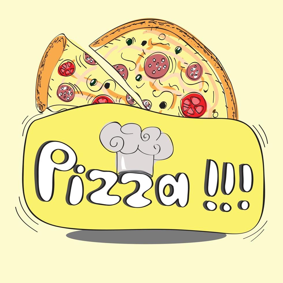 Pizza design template. Vector illustration