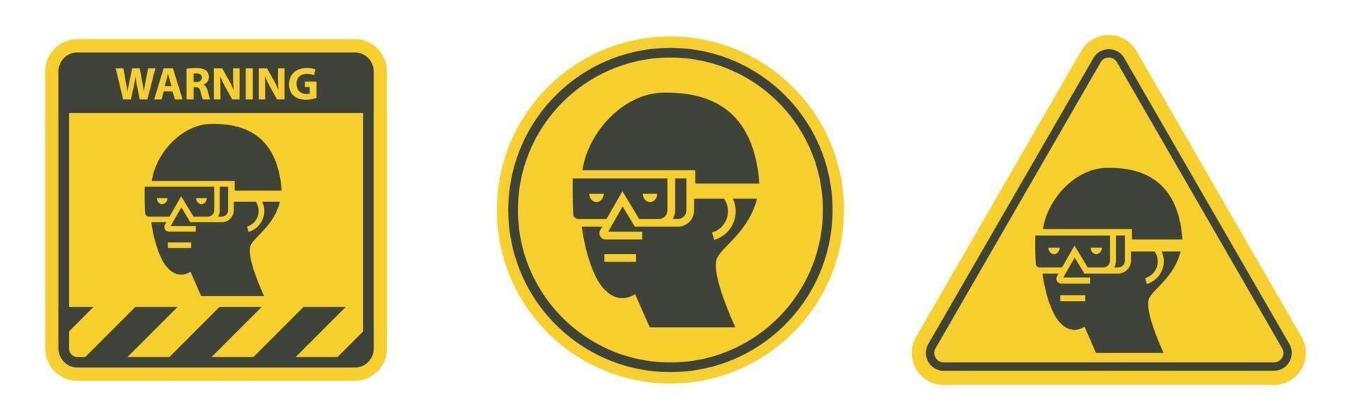 Caution Sign Eye Protection Required vector