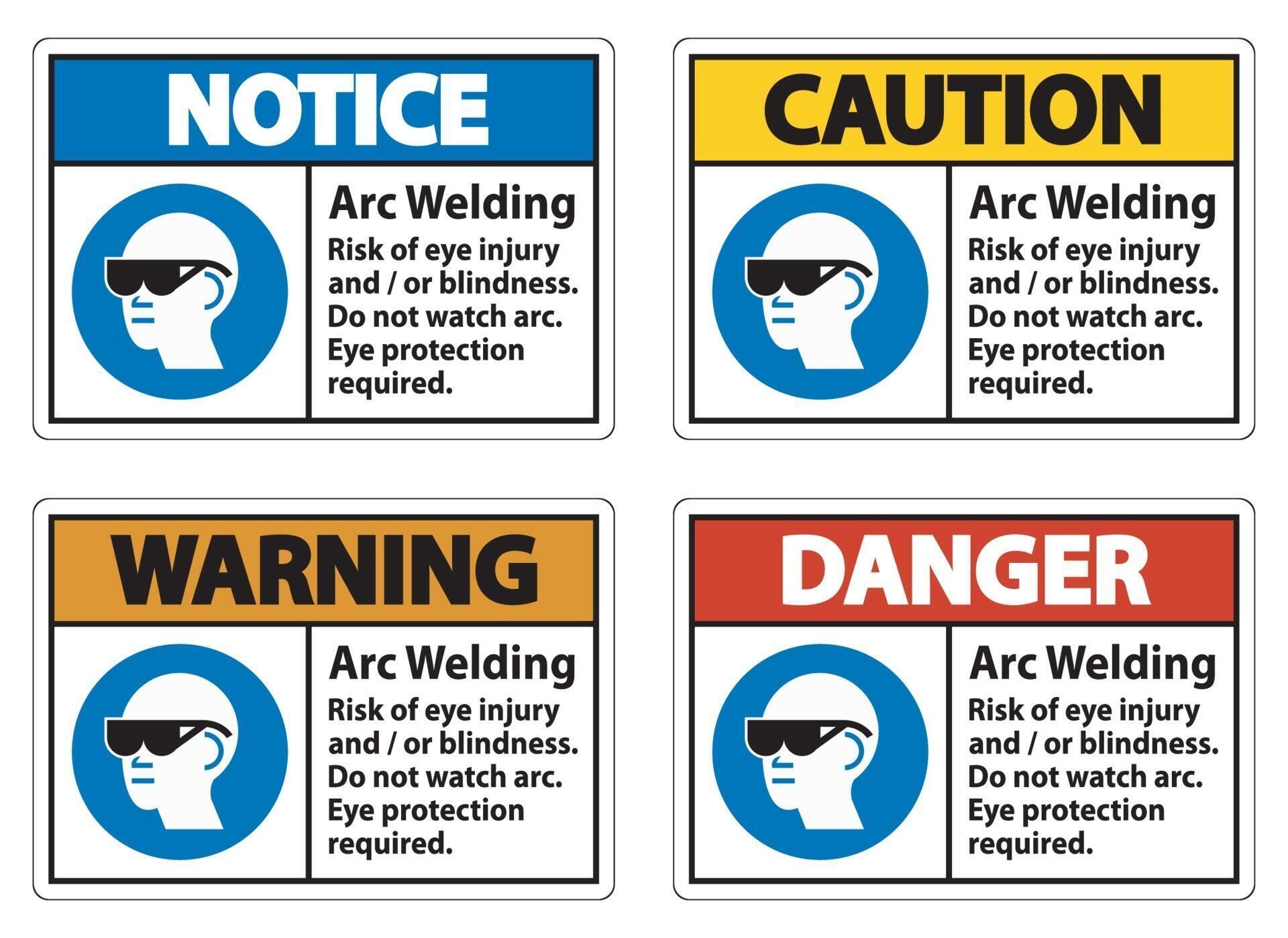 Warning Sign Arc Welding Risk Of Eye Injury And Or Blindness 3429027