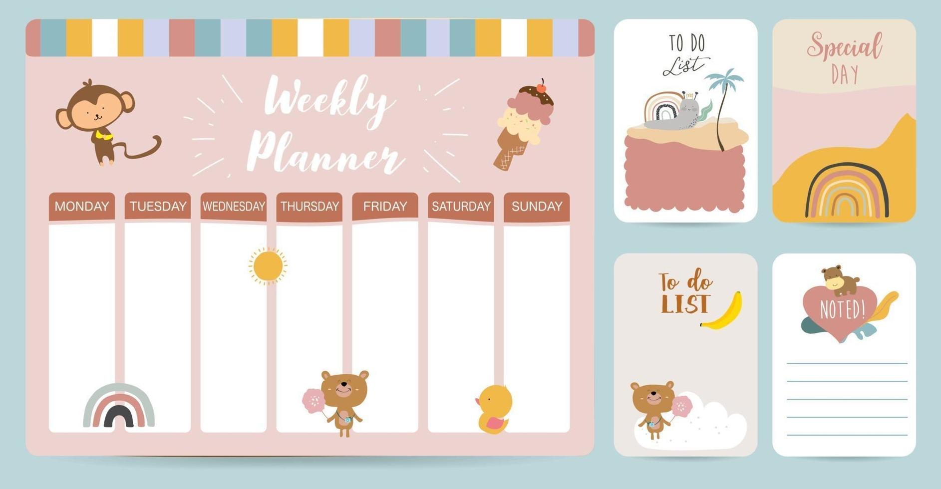 Weekly planner start on Sunday 3429120 Vector Art at Vecteezy