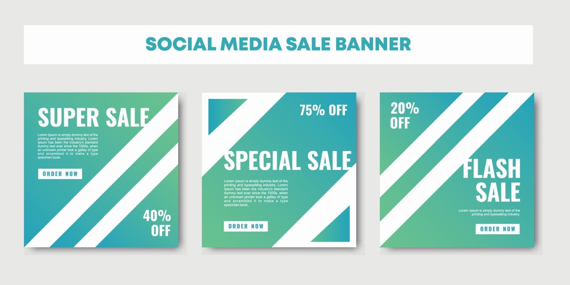 sale social media post design templates vector set, backgrounds