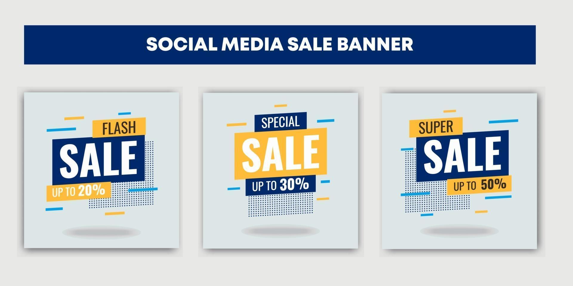 sale social media post design templates vector set, backgrounds