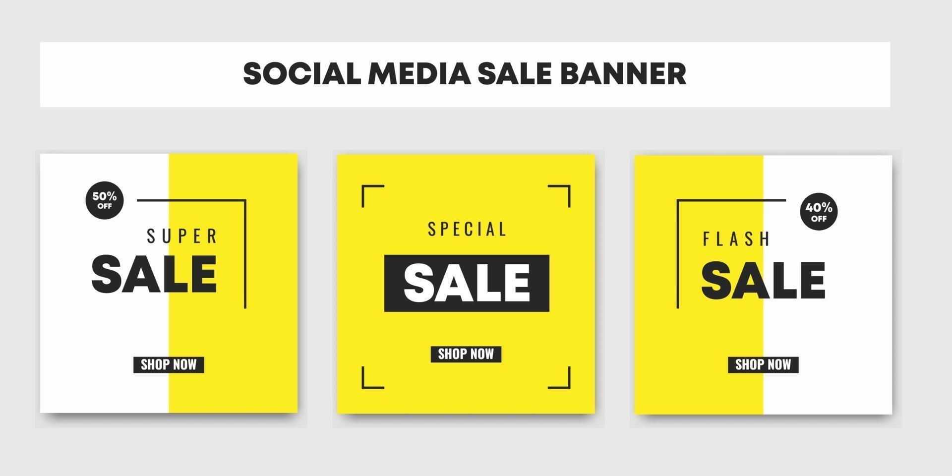 sale social media post design templates set with Fashion sale banner vector