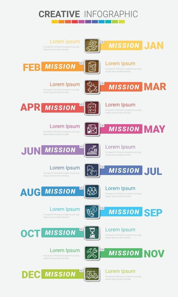 infographics all month planner design and Presentation business vector