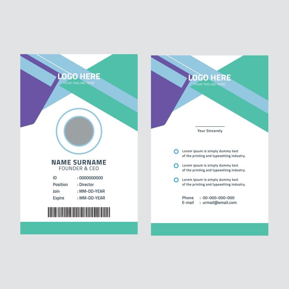 Corporate id card template vector